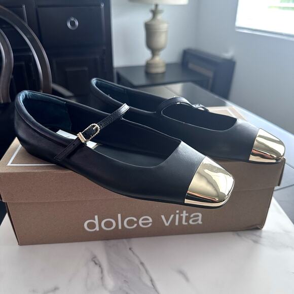 Dolce Vita Womens Reyes Toe Cap Leather Ballet Flats Size 8 (MSRP $130) New - Picture 2 of 7